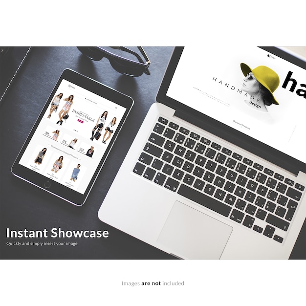 PSD gratuit maquette d'ordinateur et de tablette