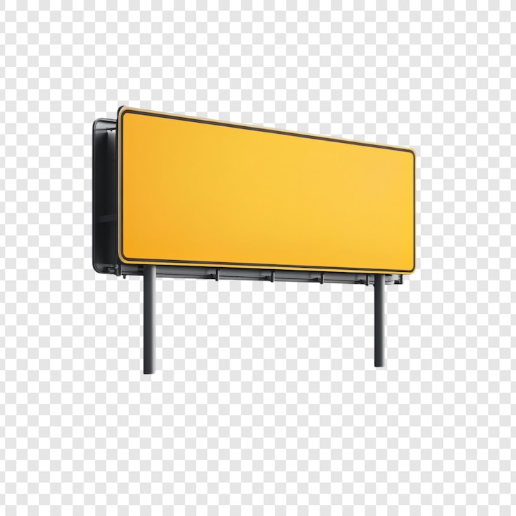 PSD gratuit une maquette de panneau de signalisation jaune vide parfaite pour la publicité et la conception