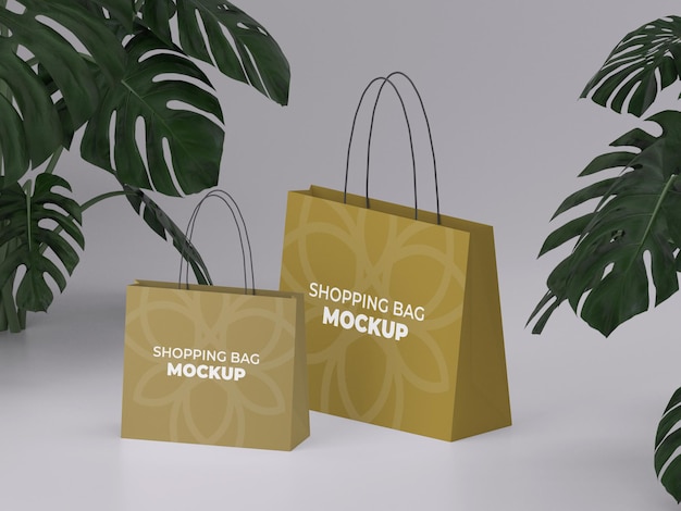 Maquette de sac à provisions personnalisable de haute qualité en rendu 3d