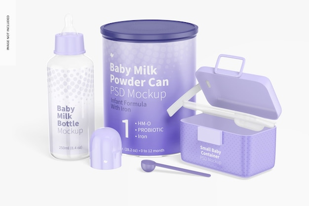 Maquette de scène de bouteilles de lait pour bébé