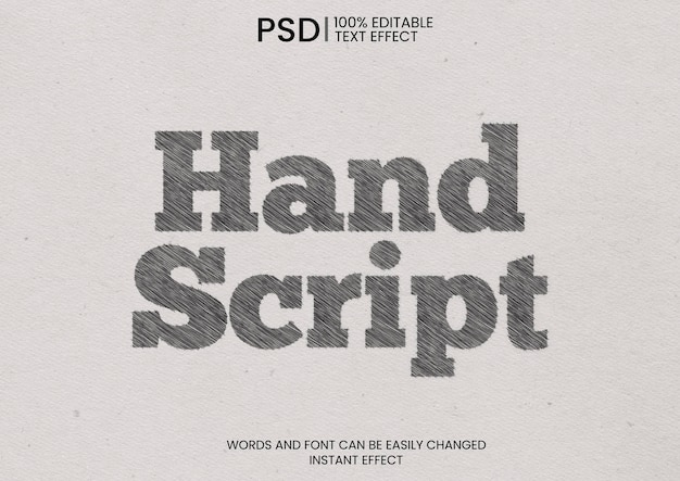 PSD gratuit maquette de script dessiné à la main
