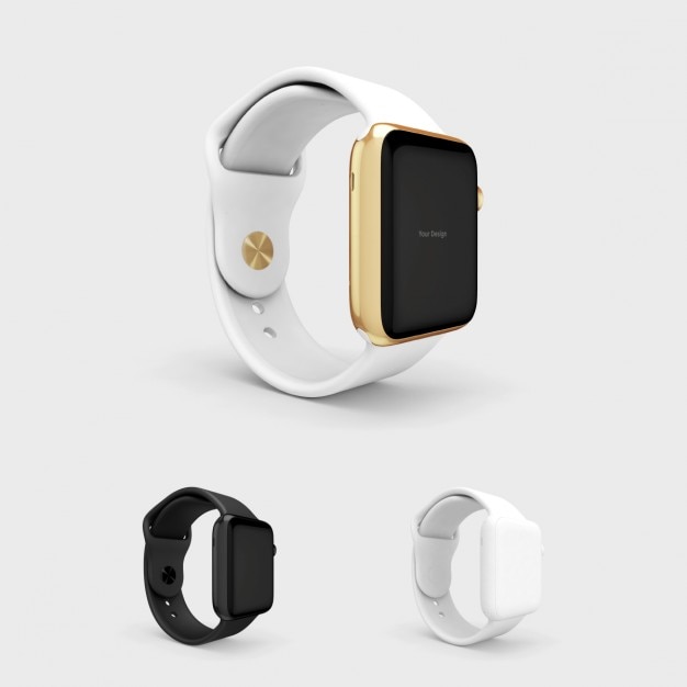 PSD gratuit maquette smartwatch avec bracelet blanc