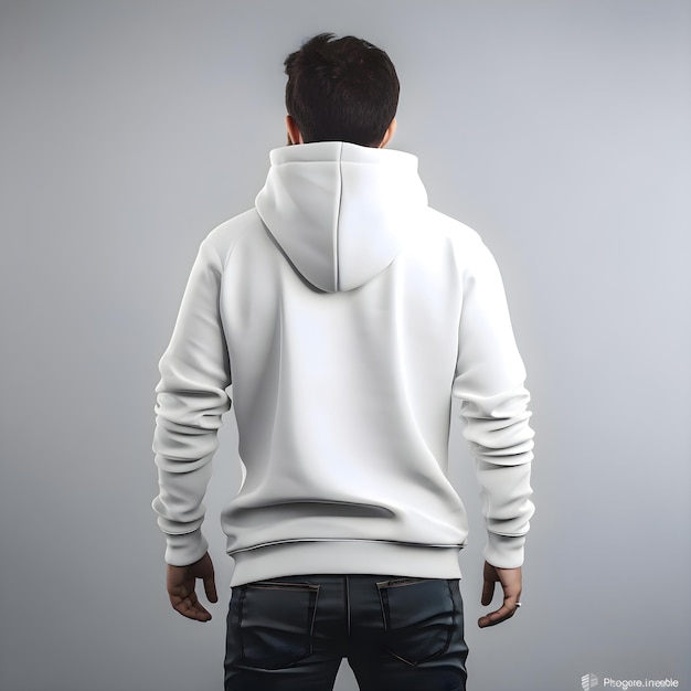 PSD gratuit maquette de sweat-shirt blanc vue avant isolée sur fond gris