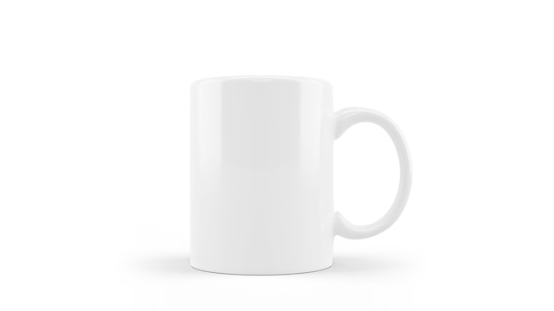 Maquette de tasse en céramique blanche isolée