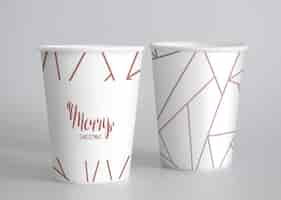 PSD gratuit maquette de tasse de papier de fête