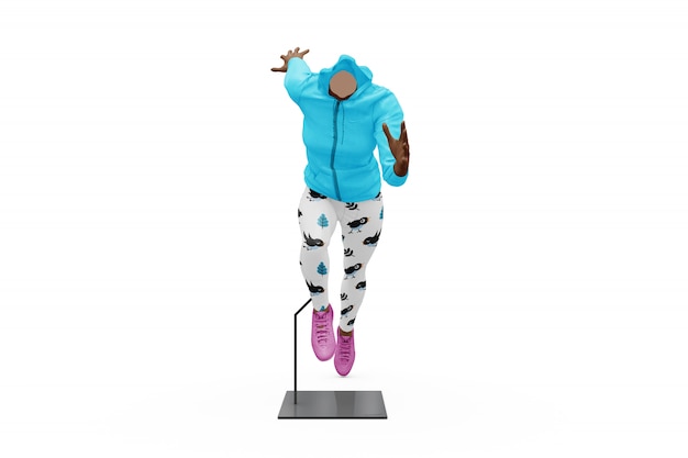 Maquette de tenue de sport féminin isolé