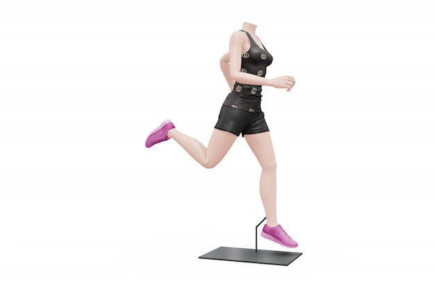 Maquette De Tenue De Sport Féminin Isolé