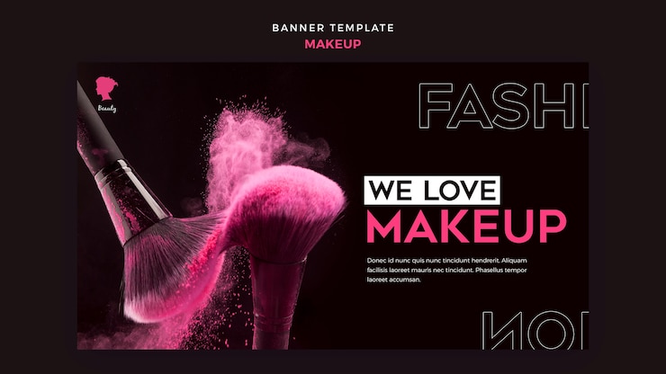 PSD gratuit maquillage modèle de bannière