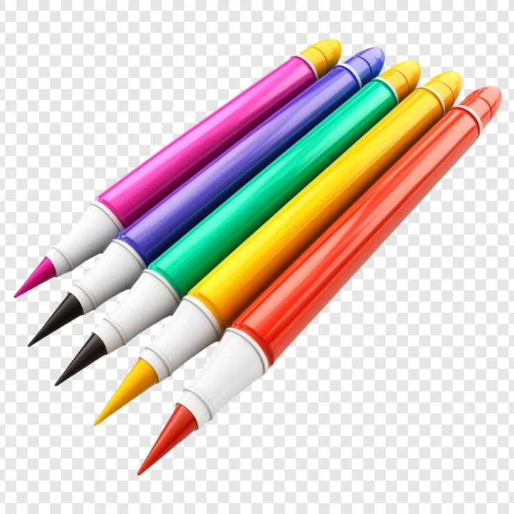PSD gratuit des marqueurs de couleurs vives une collection colorée d'outils artistiques