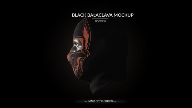 Download Masque Complet Noir Balaclava Mockup Front View ...