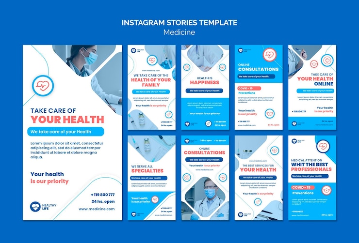 PSD gratuit médecine covid19 prévention instagram stories