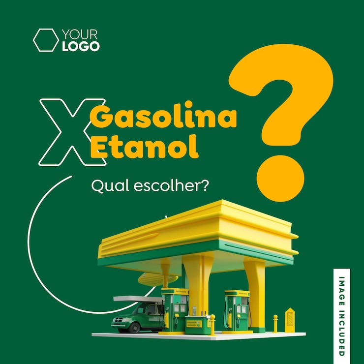 PSD gratuit les médias sociaux alimentent les stations-service avec de l'essence x éthanol