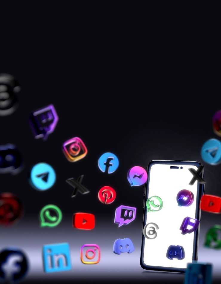PSD gratuit les médias sociaux et le téléphone