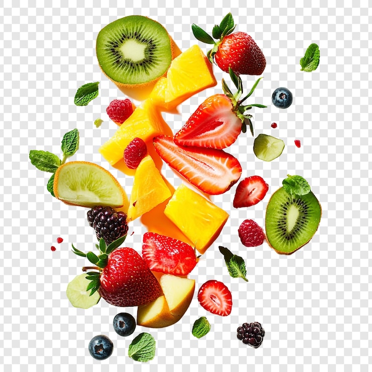 PSD gratuit un mélange vibrant de fruits tropicaux, une explosion de saveurs d'été