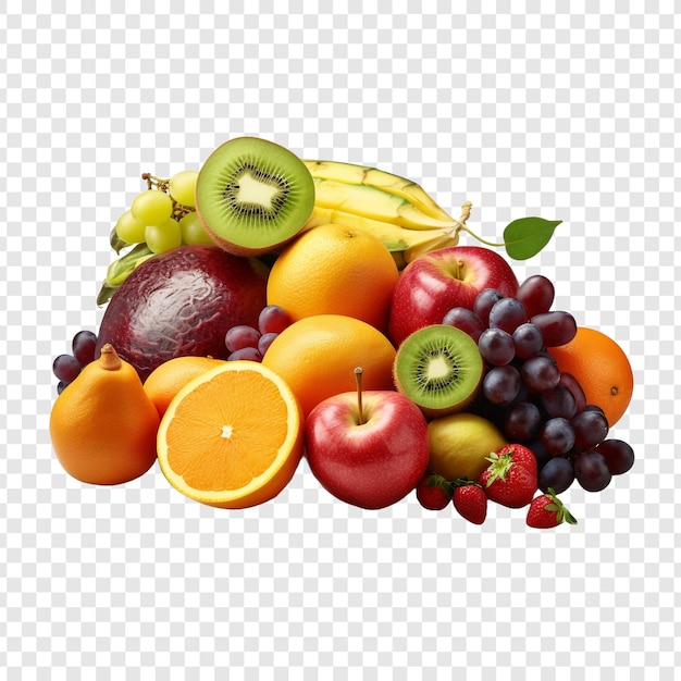 Mélanger Les Fruits Png Isolés Sur Fond Transparent