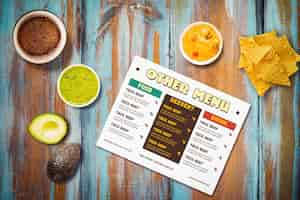 PSD gratuit menu du restaurant mexicain