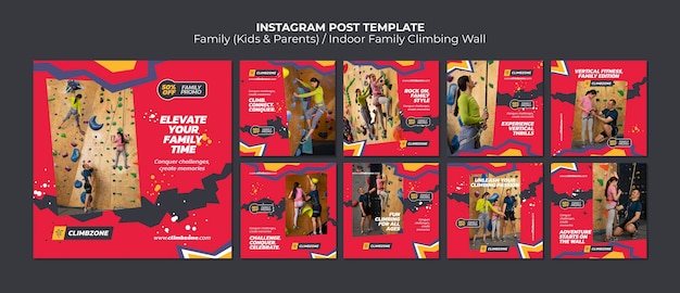 PSD gratuit messages instagram de célébration de famille design plat