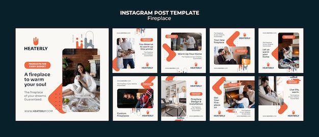 PSD gratuit messages instagram de concept de cheminée