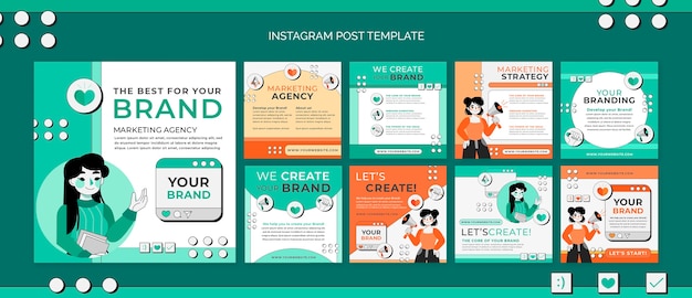 PSD gratuit messages instagram de concept marketing