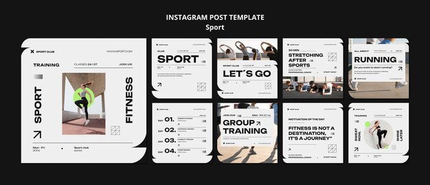 Messages instagram de concept de sport minimaliste