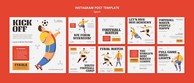 PSD gratuit messages instagram de concept de sport