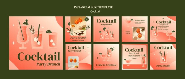 Messages instagram dégradés du bar à cocktails