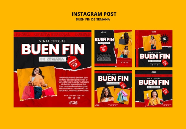 PSD gratuit messages instagram design plat buen fin