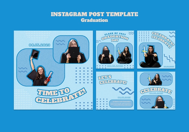 PSD gratuit messages instagram du jour de la remise des diplômes