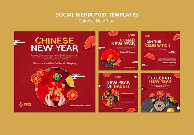 PSD gratuit messages instagram du nouvel an chinois