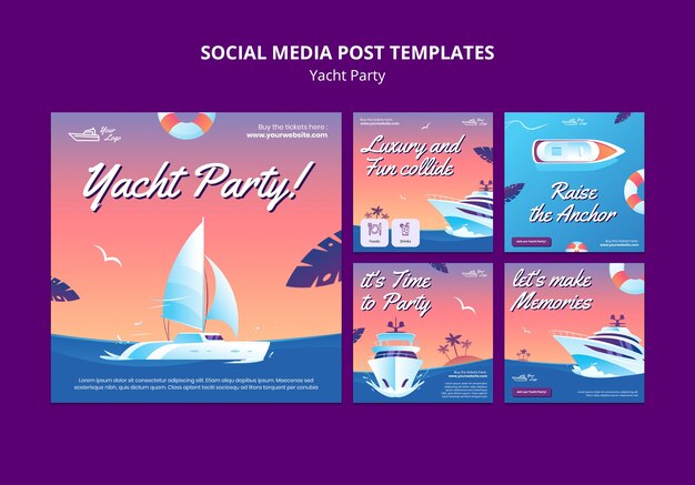 Messages instagram de la fête du yacht