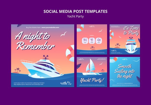 Messages instagram de la fête du yacht