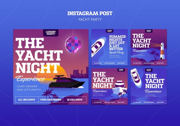 Messages instagram de la fête du yacht