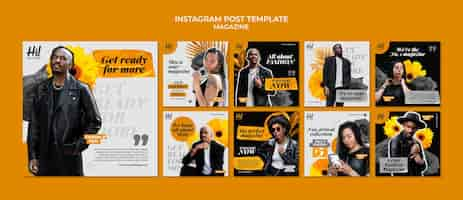 PSD gratuit messages instagram de magazine texturés