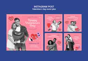 PSD gratuit messages instagram pour la célébration de la saint-valentin