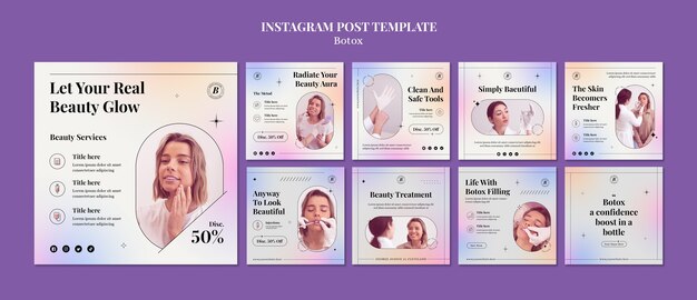 Messages instagram de remplissage de botox dégradé