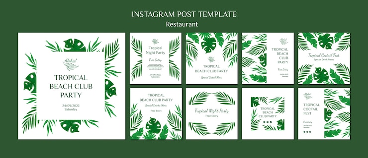 PSD gratuit messages instagram de restaurant aquarelle