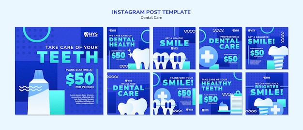 PSD gratuit messages instagram sur les soins dentaires