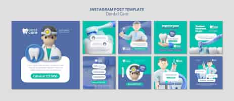 PSD gratuit messages instagram sur les soins dentaires