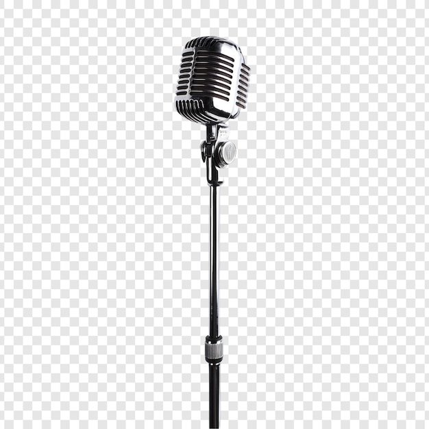 Microphone vintage sur le stand Une icône de studio d'enregistrement classique