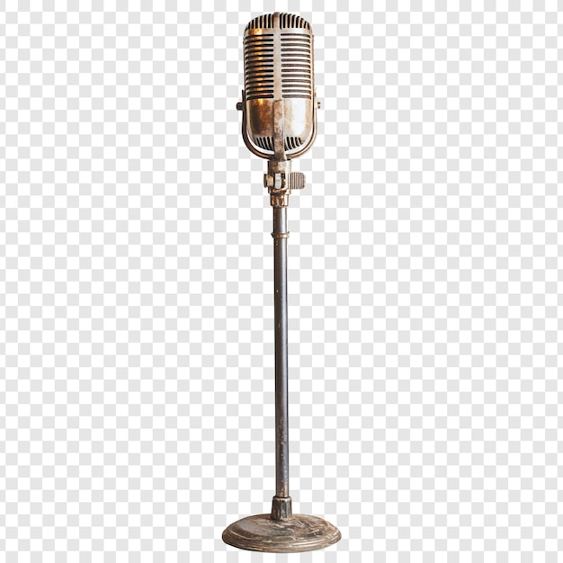 Microphone vintage sur le stand Un studio d'enregistrement rétro essentiel