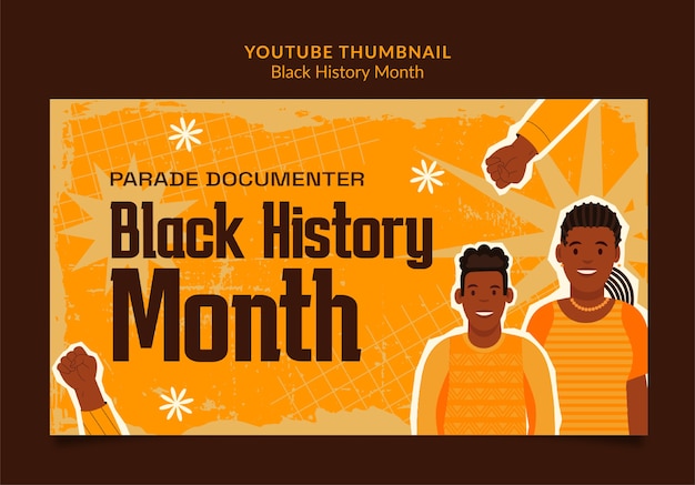 PSD gratuit miniature de la célébration du mois de l'histoire noire sur youtube