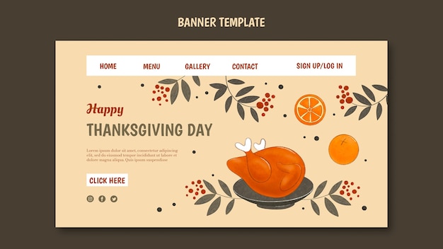 PSD gratuit modèle d'action de grâces design plat