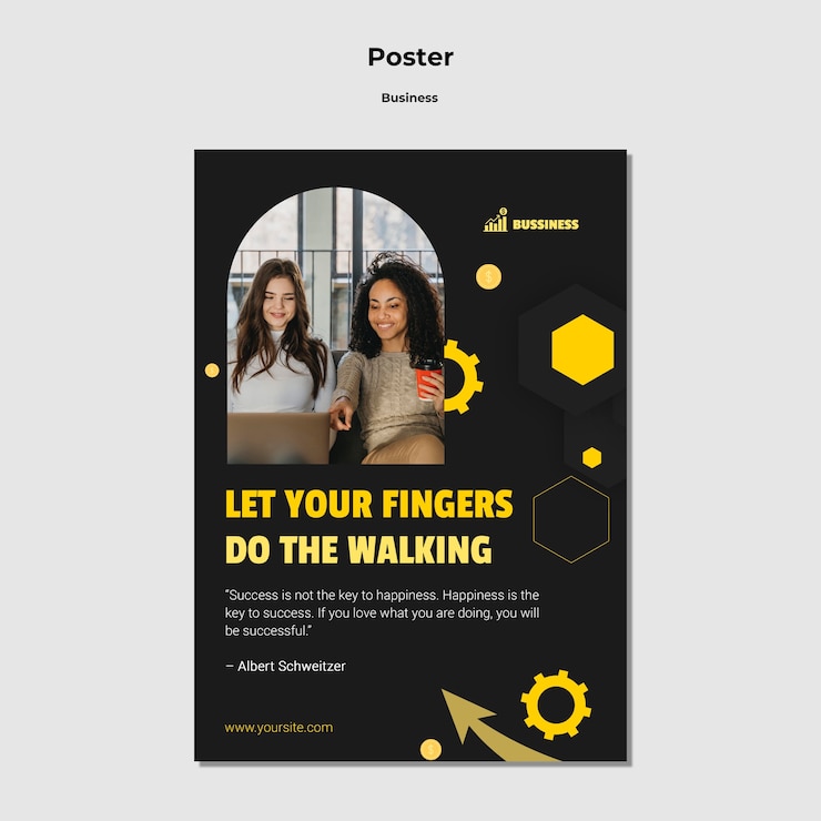 PSD gratuit modèle d'affaires affiche design plat