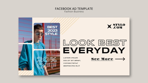 PSD gratuit modèle d'affaires de mode design plat