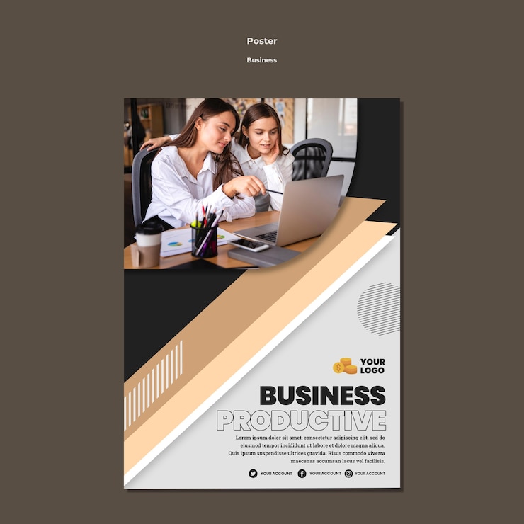 PSD gratuit modèle d'affiche d'affaires a4