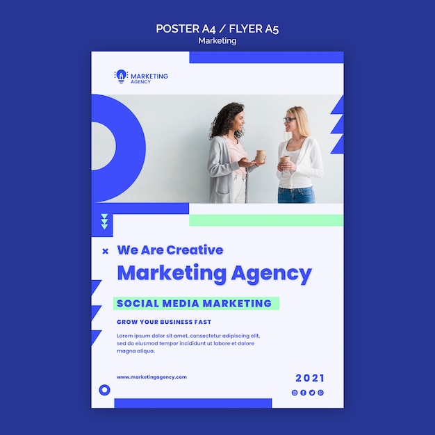 Modèle d'affiche d'agence de marketing
