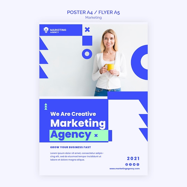 PSD gratuit modèle d'affiche d'agence de marketing