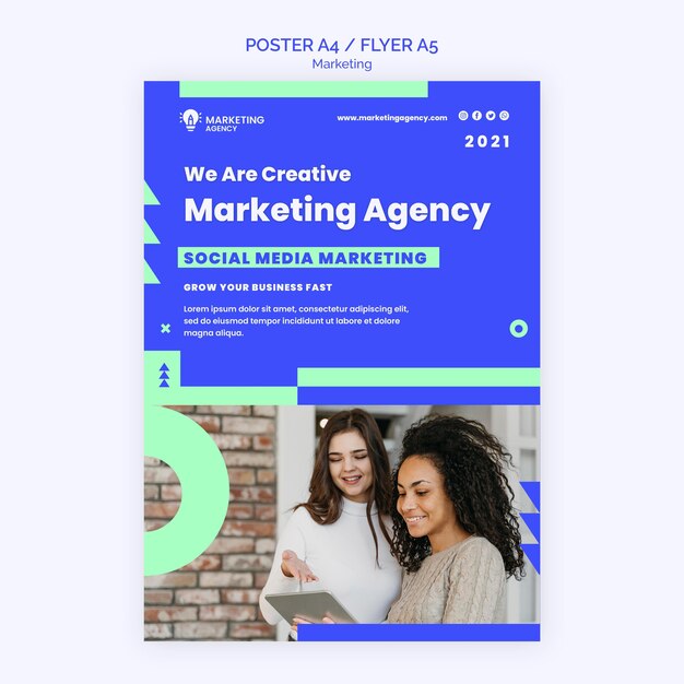 Modèle d'affiche d'agence de marketing