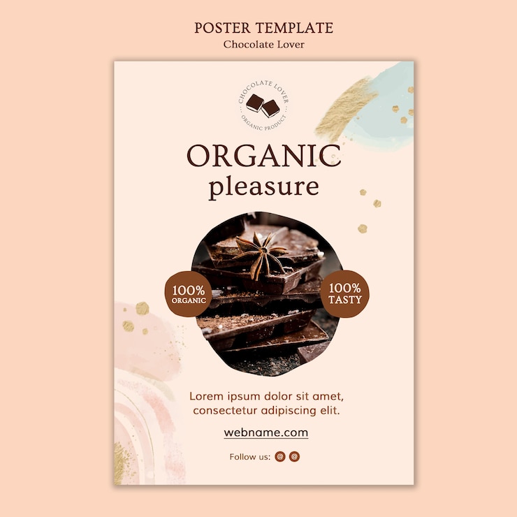 PSD gratuit modèle d'affiche amateur de chocolat