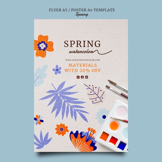 Modèle d'affiche d'art aquarelle